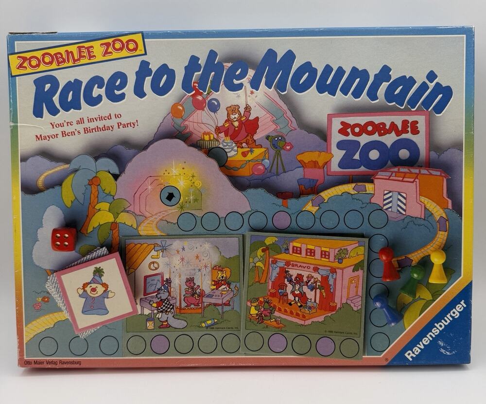 Vtg Zoobilee Zoo Race to the Mountain Board Game 1988 Complete